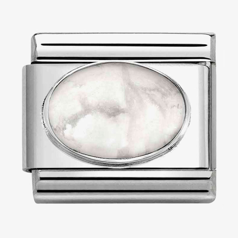 WHITE HOWLITE MATT NOMINATION CHARM