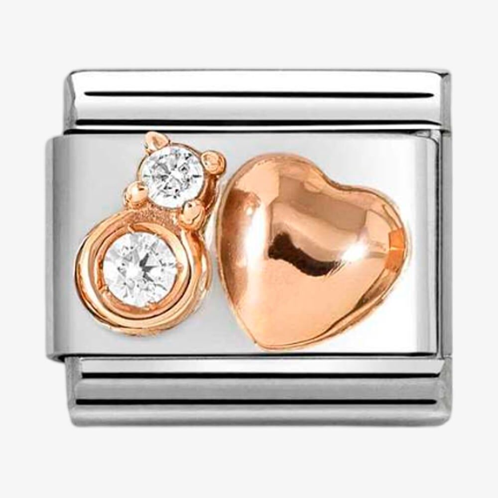 ROSEGOLD HEART WITH CZ NOMINATION CHARM