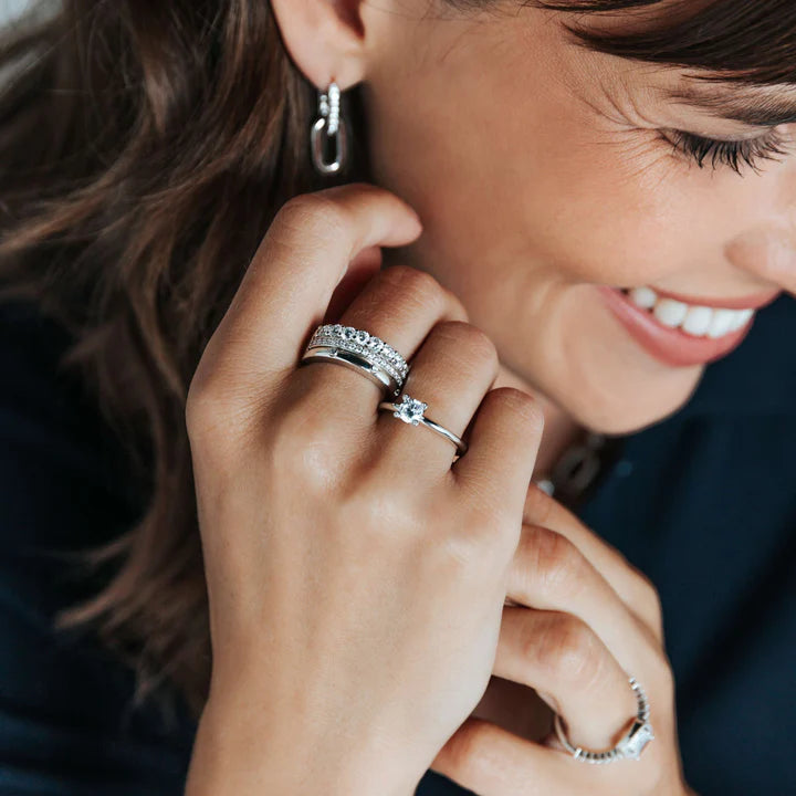 TISENTO CZ MIXED CUTS CHUNKY RING
