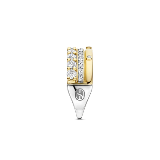 TISENTO GOLD CZ MIXED CUTS CHUNKY RING