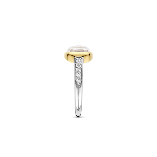 TISENTO MOTHER OF PEARL CZ RING