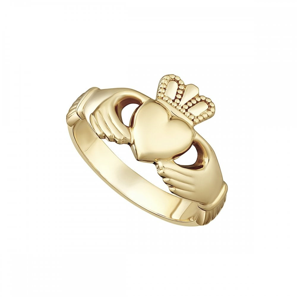 14CT HEAVY LADIES CLADDAGH RING