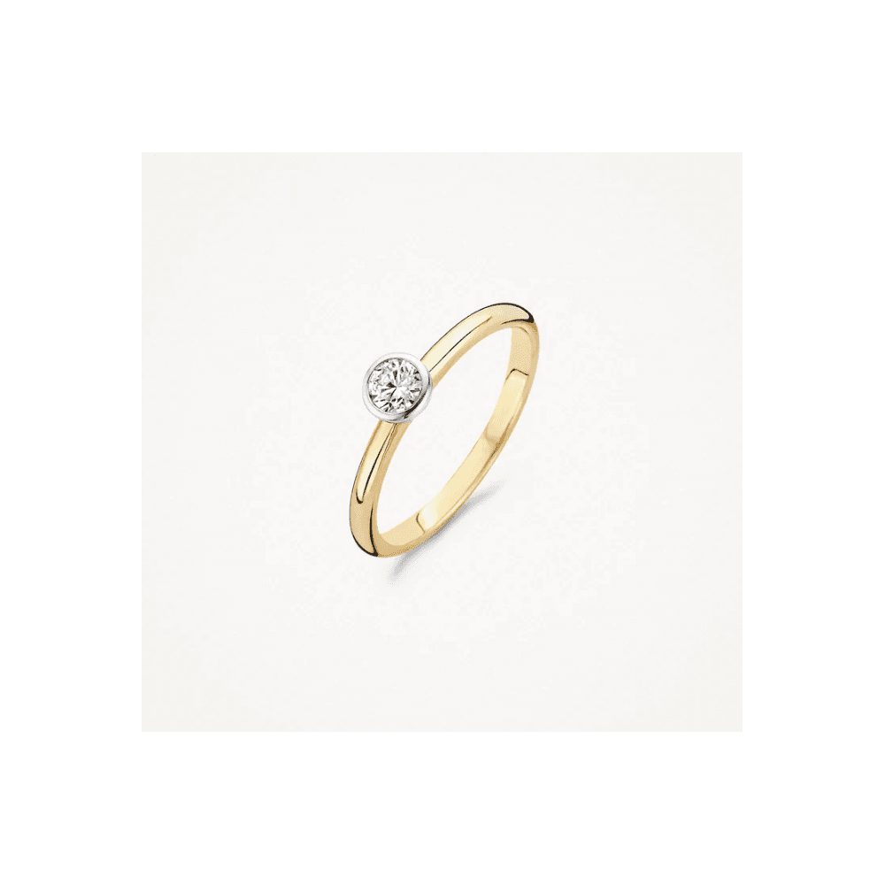 14CT YELLOW GOLD RING WITH CUBIC ZIRCONIA