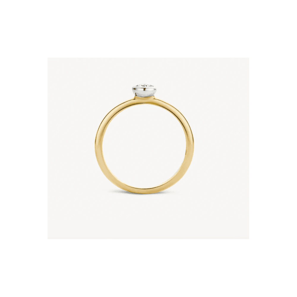 14CT YELLOW GOLD RING WITH CUBIC ZIRCONIA