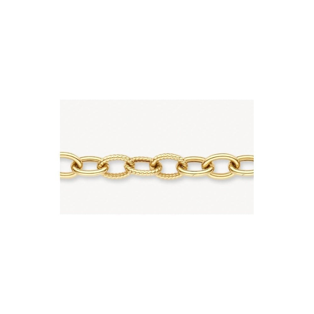 14CT YG DETAILED OVAL LINK BRACELET