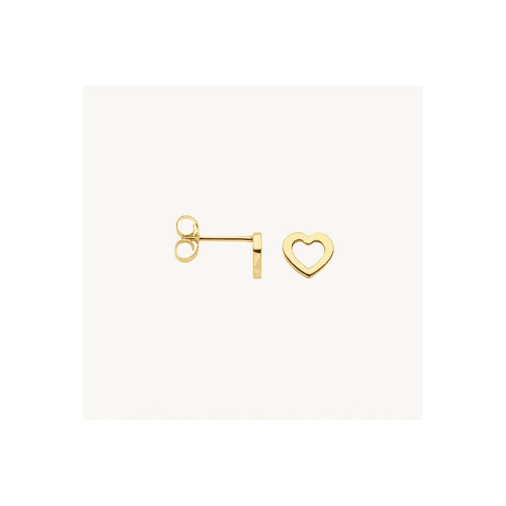 14CT YG HEART STUD EARRINGS