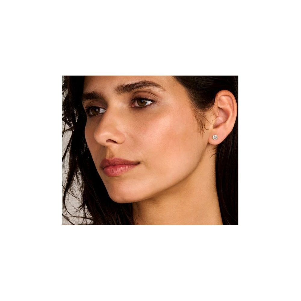 14CT YG LAB DIA 0.21CT HALO STUD EARRINGS
