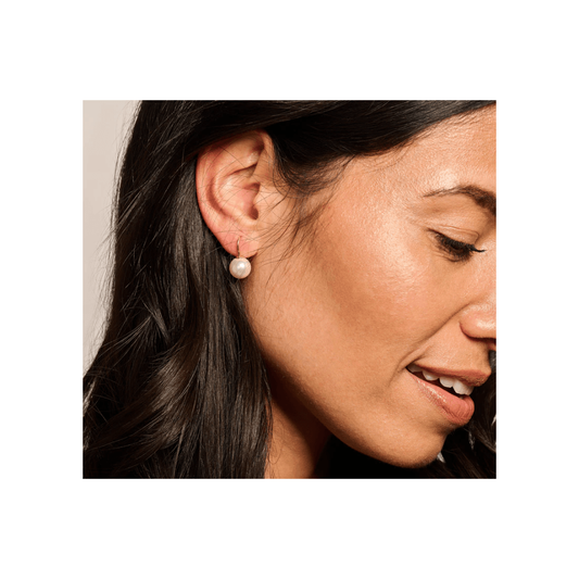 14CT YG SWAROVSKI PEARL DROP EARRINGS