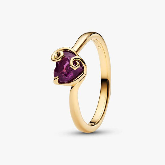 14ct Gold on Silver Disney The Nightmare Before Christmas Sally Purple Heart Pandora Ring