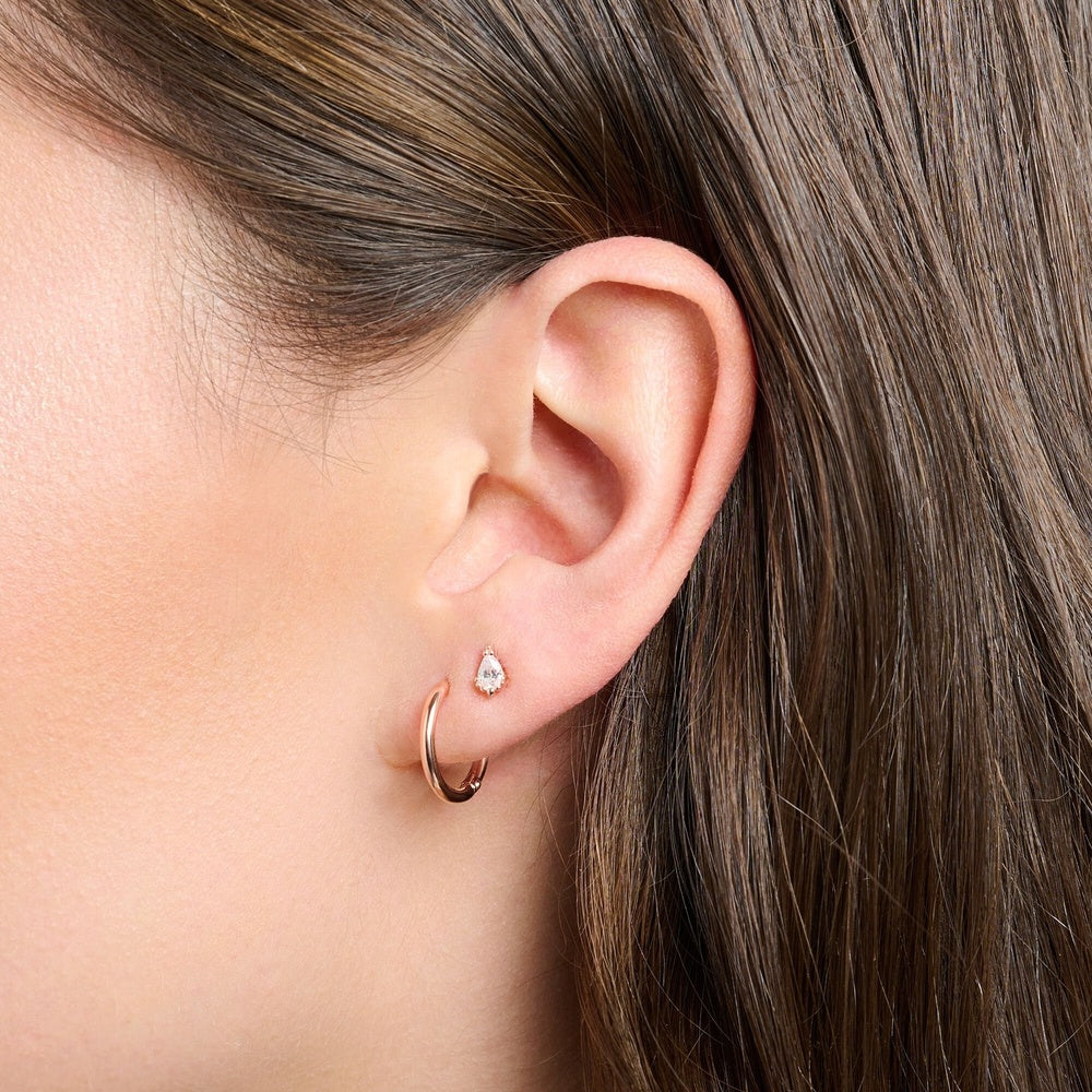 18CT ROSE GOLD ON SILVER ICE CRYSTAL STUD EARRINGS