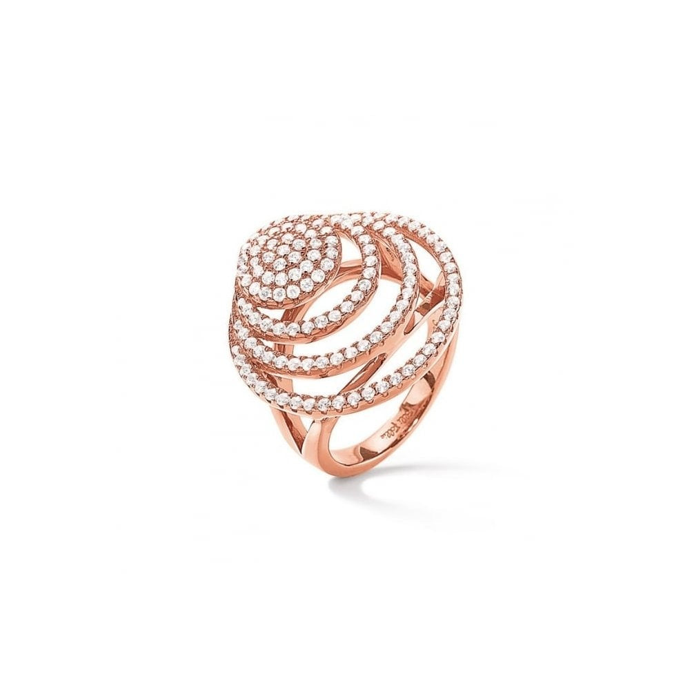18CT ROSE GOLD VERMEIL & CUBIC ZIRCONIA CYCLOS RING
