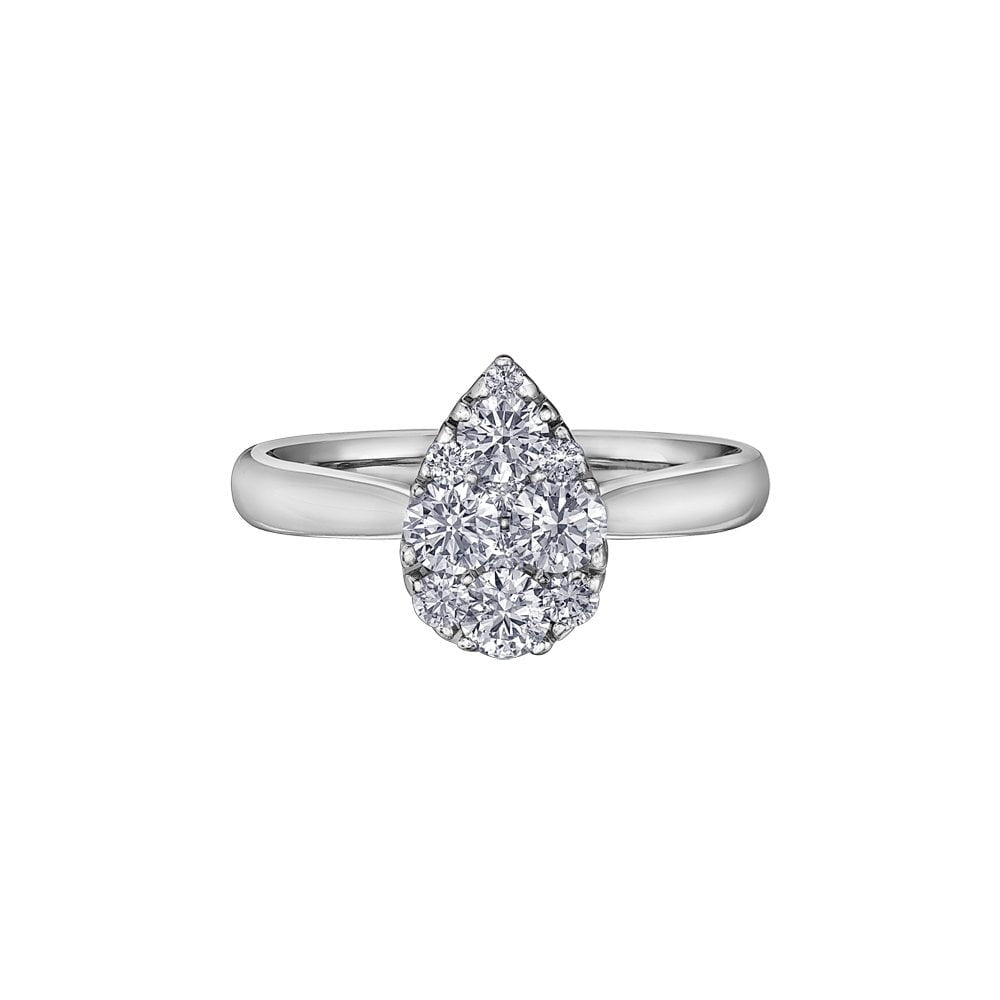 18CT WHITE GOLD PEAR SHAPED DIAMOND RING