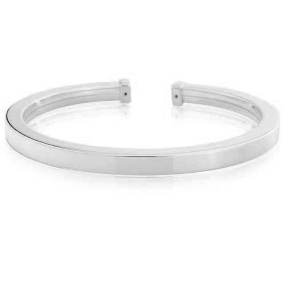 18CT WHITE GOLD VERMEIL ON STERLING SILVER TORC BANGLE
