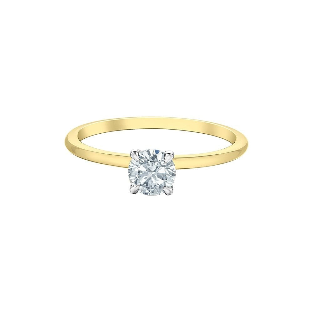 18CT YELLOW GOLD 0.50CT LAB DIAMOND SOLITAIRE RING