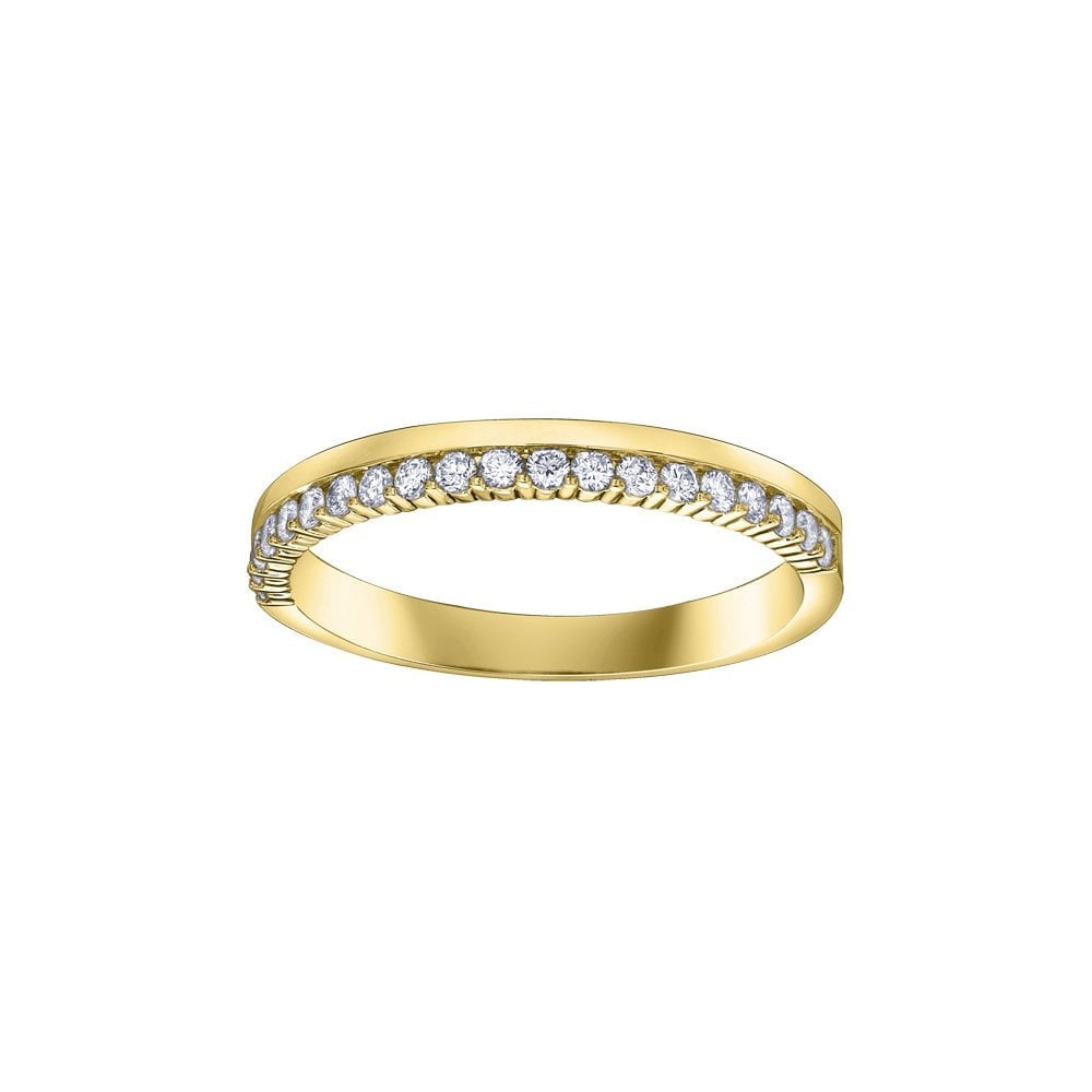 18CT YELLOW GOLD DIAMOND BAND WITH 0.25CT DIAMOND