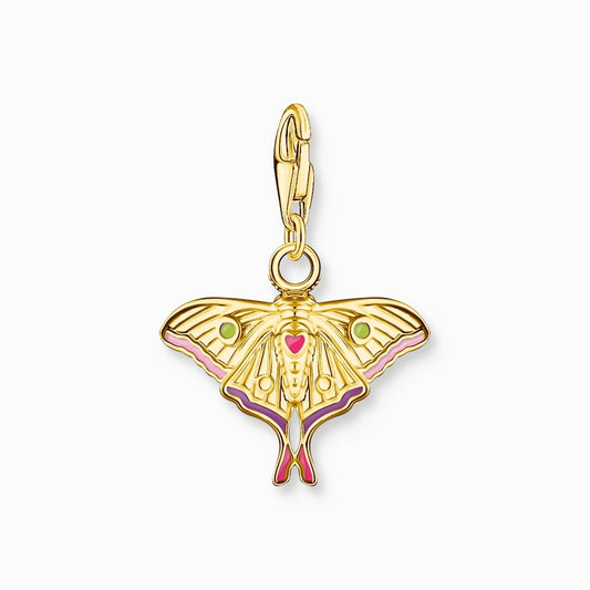 18ct Gold on Silver Colourful Moth Charm