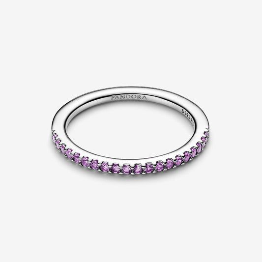 Sparkling Purple Half-Eternity Band Pandora Ring