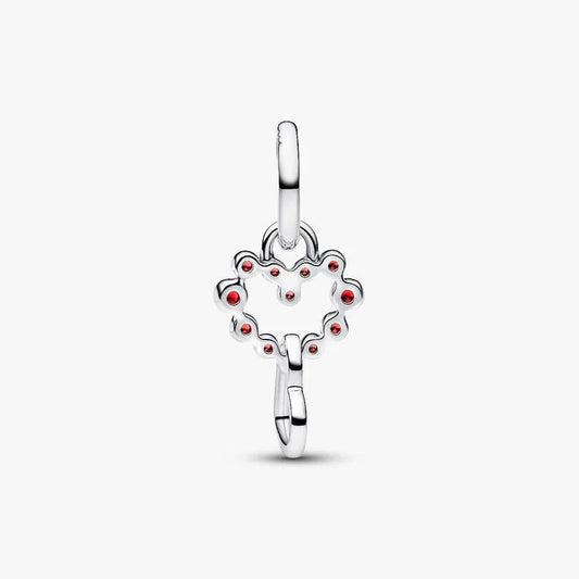 Connected Hearts with Salsa Red Crystal Charm