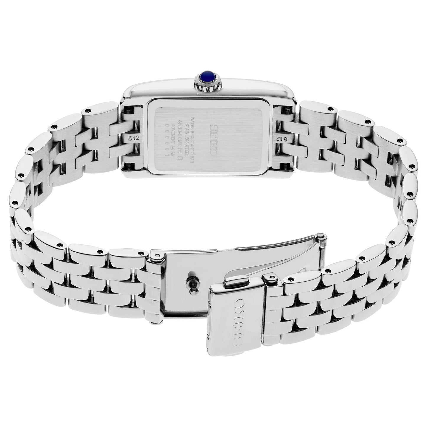 SEIKO QUARTZ WHITE DIAL LADIES STAINLESS STEEL WATCH