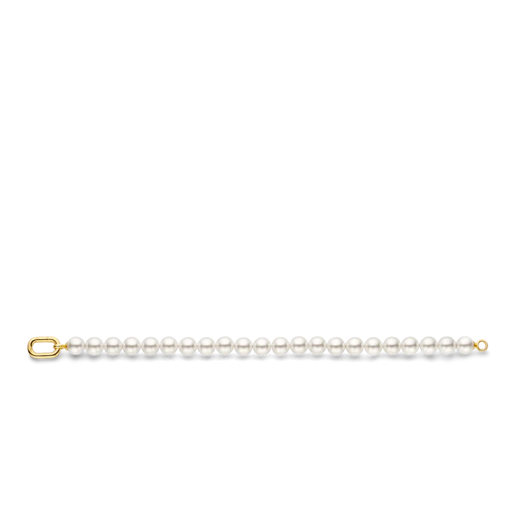 TIENTO PEARL BRACELET WITH GOLD CLASP