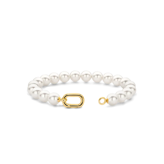 TIENTO PEARL BRACELET WITH GOLD CLASP
