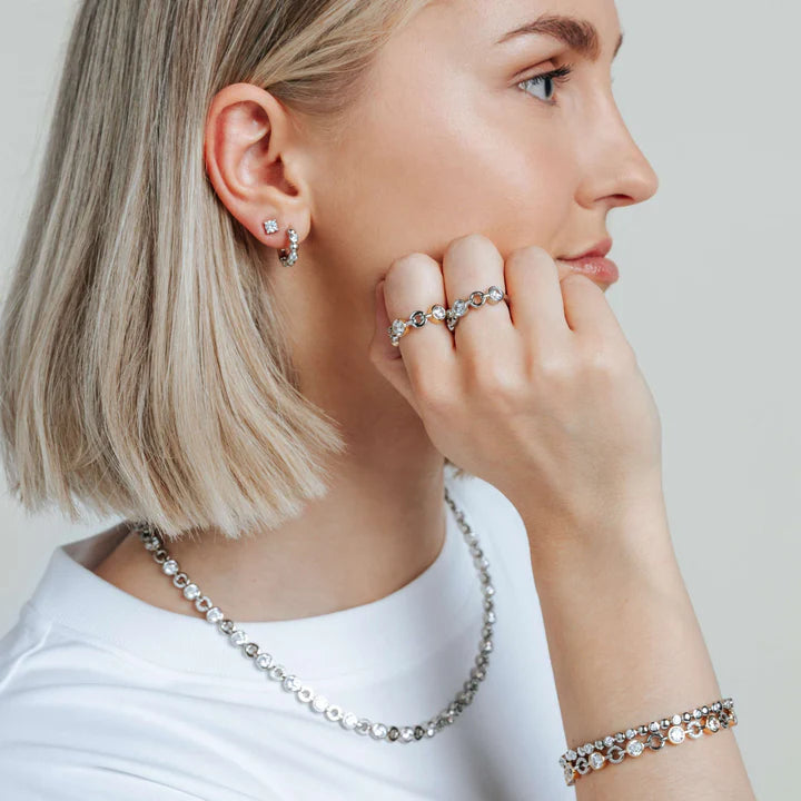 TISENTO TWO-TONED CZ TENNIS BRACELET