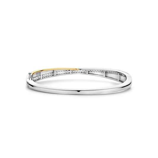 TISENTO TWO-TONED CZ TWIST BRACELET