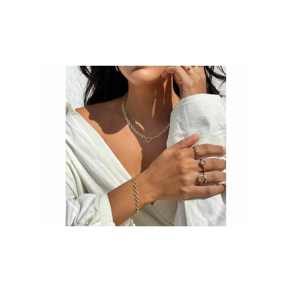 24 kae Bracelet with heart shaped chain