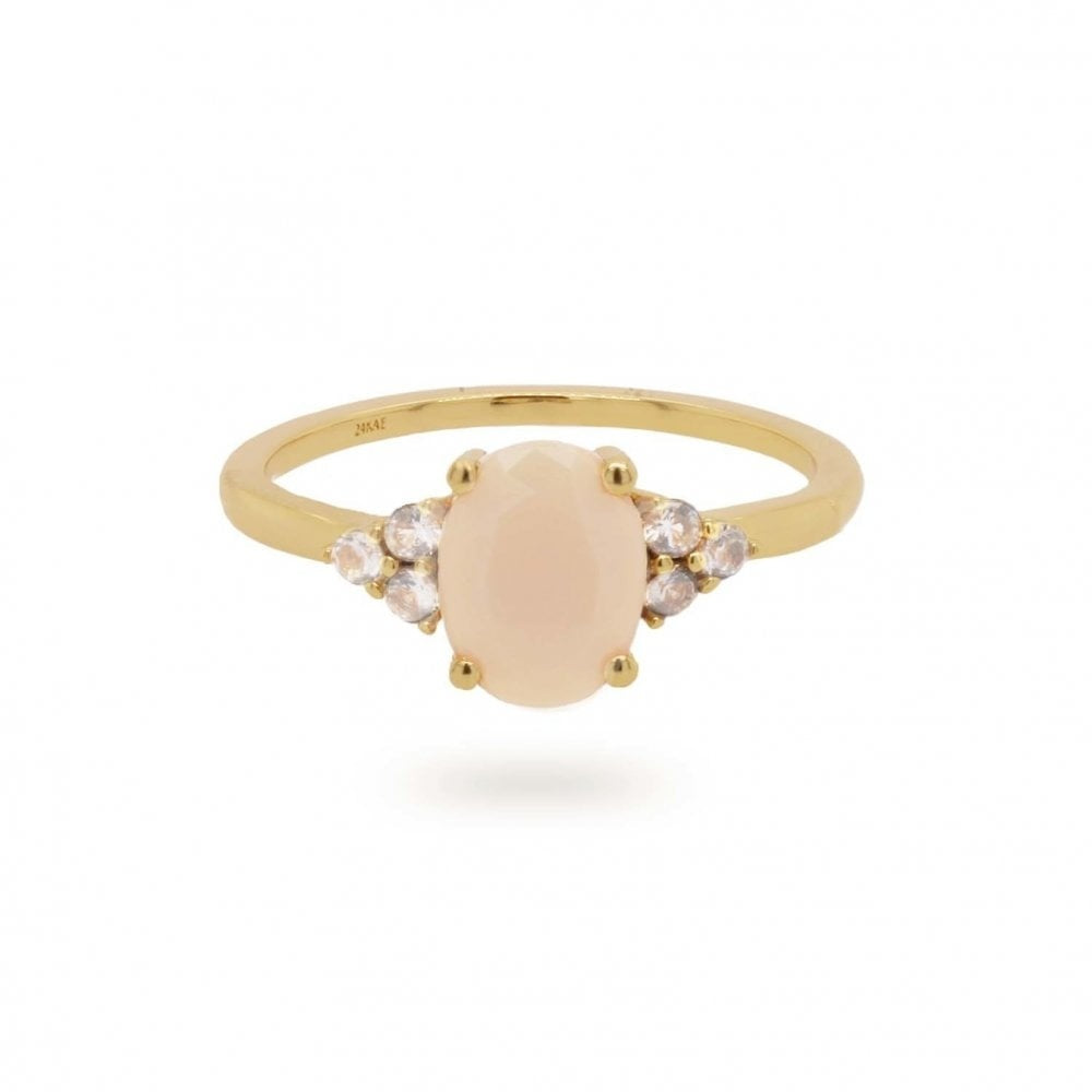 24Kae Oval Stone Baroque Ring