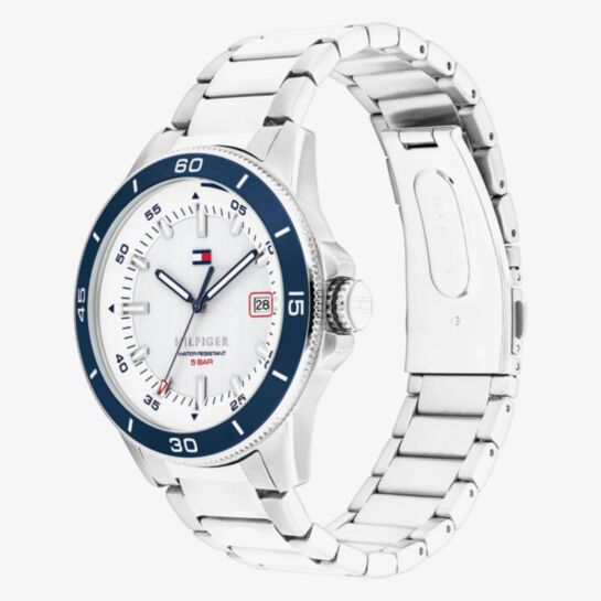 TOMMY HILFIGER WHITE DIAL GENTS STAINLESS STEEL WATCH