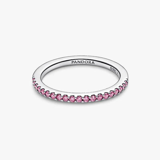 Fancy Pink Cubic Zirconia Pandora Ring