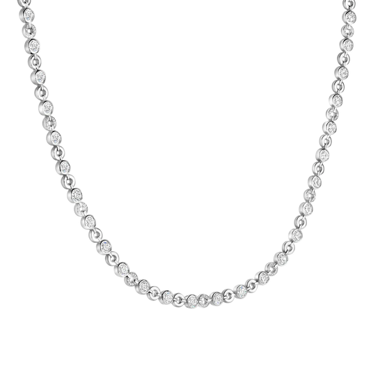 TISENTO CZ ROUND LINK NECKLACE