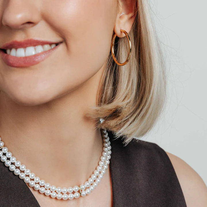 TISENTO TWO-TONED DOUBLE PEARL NECKLACE