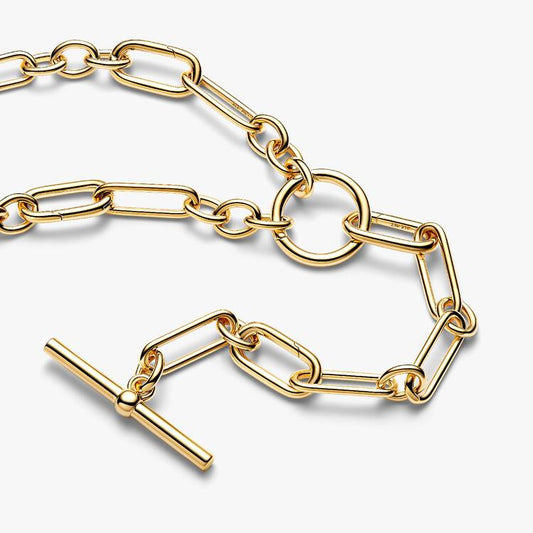 14ct Gold on Silver Pandora T-Bar Y-Necklace