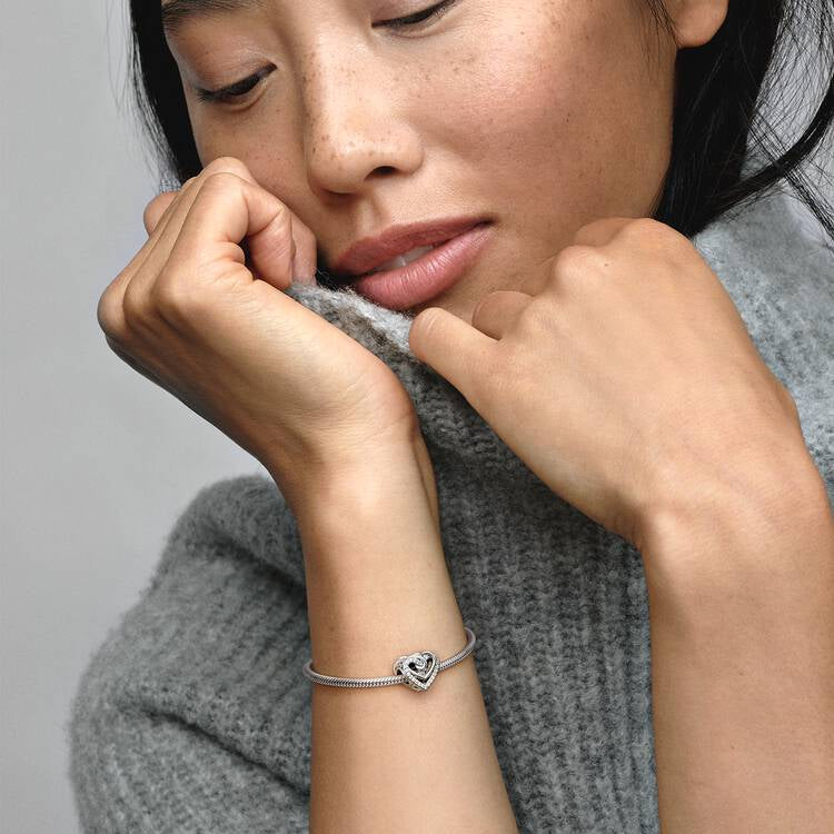 Sparkling Entwined Hearts Pandora Charm