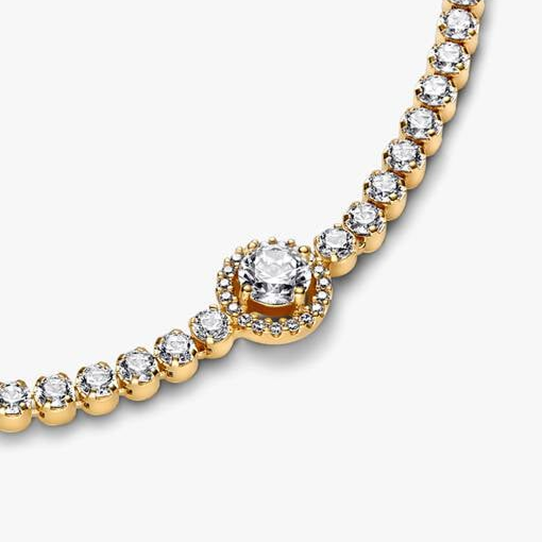 Sparkling Halo Tennis Bracelet