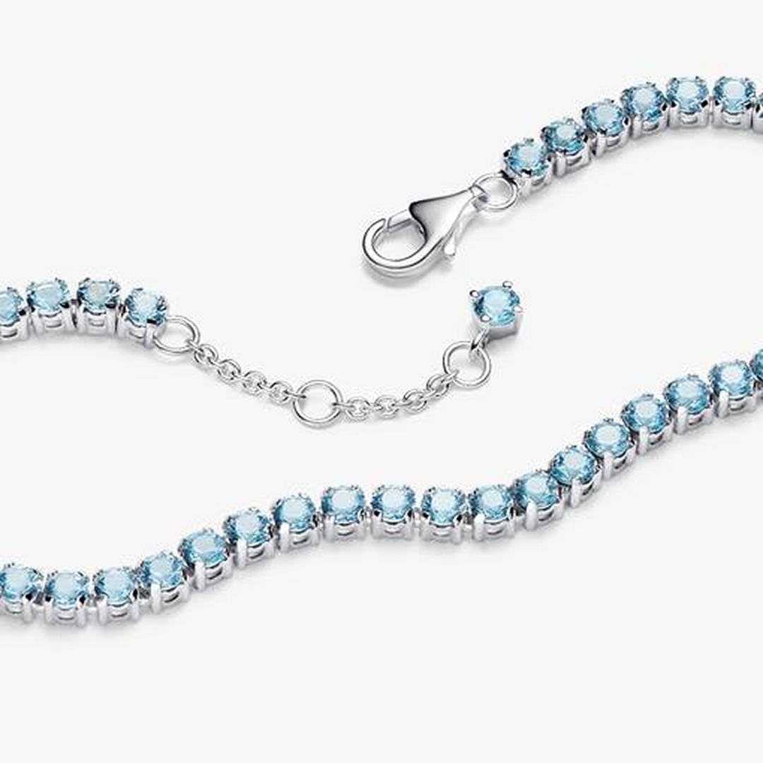Sparkling Light Blue Tennis Bracelet
