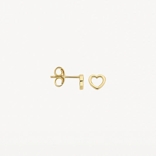 BLUSH 14CT YG OPEN HEART EARRINGS