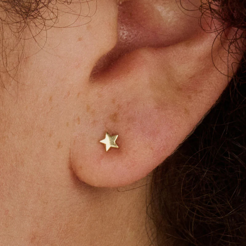 BLUSH 14CT YG STAR EARRINGS