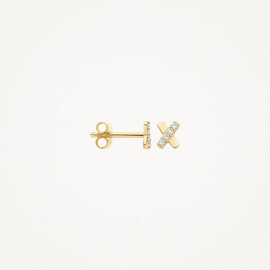 BLUSH 14CT YG CZ STUD EARRINGS