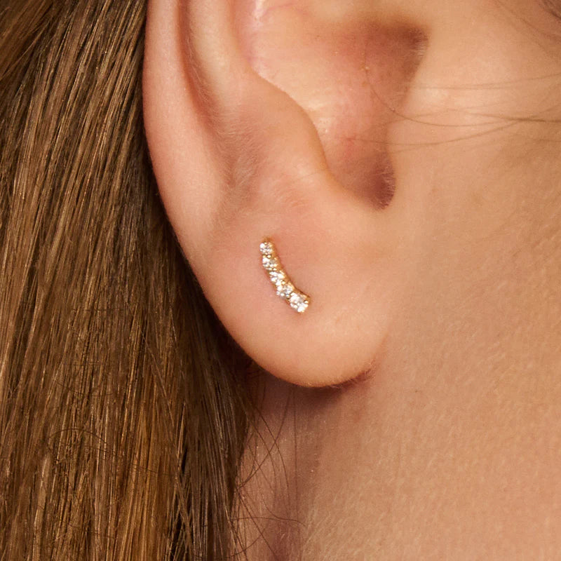 BLUSH 14CT YG CZ EARRINGS