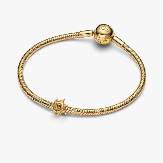 14ct Gold on Silver Sun Openwork Pandora Charm