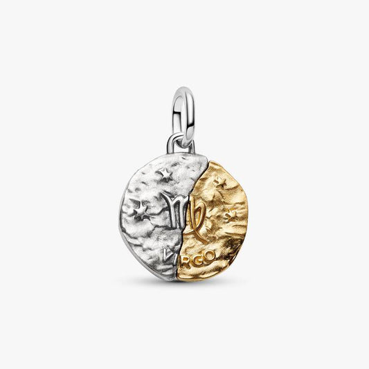 Virgo Two-tone Zodiac Medallion Pandora Charm