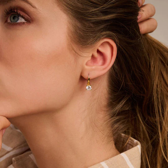 TISENTO GOLD ON SIL CZ DROP EARRINGS
