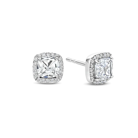 TISENTO CZ HALO STUD EARRINGS