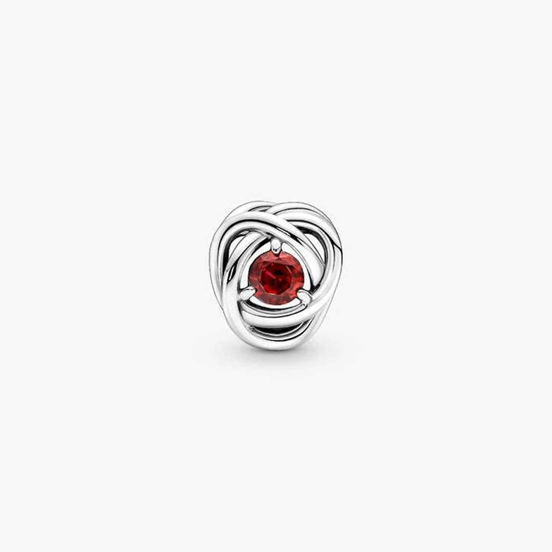 Braided openwork silver charm-July Birthstone