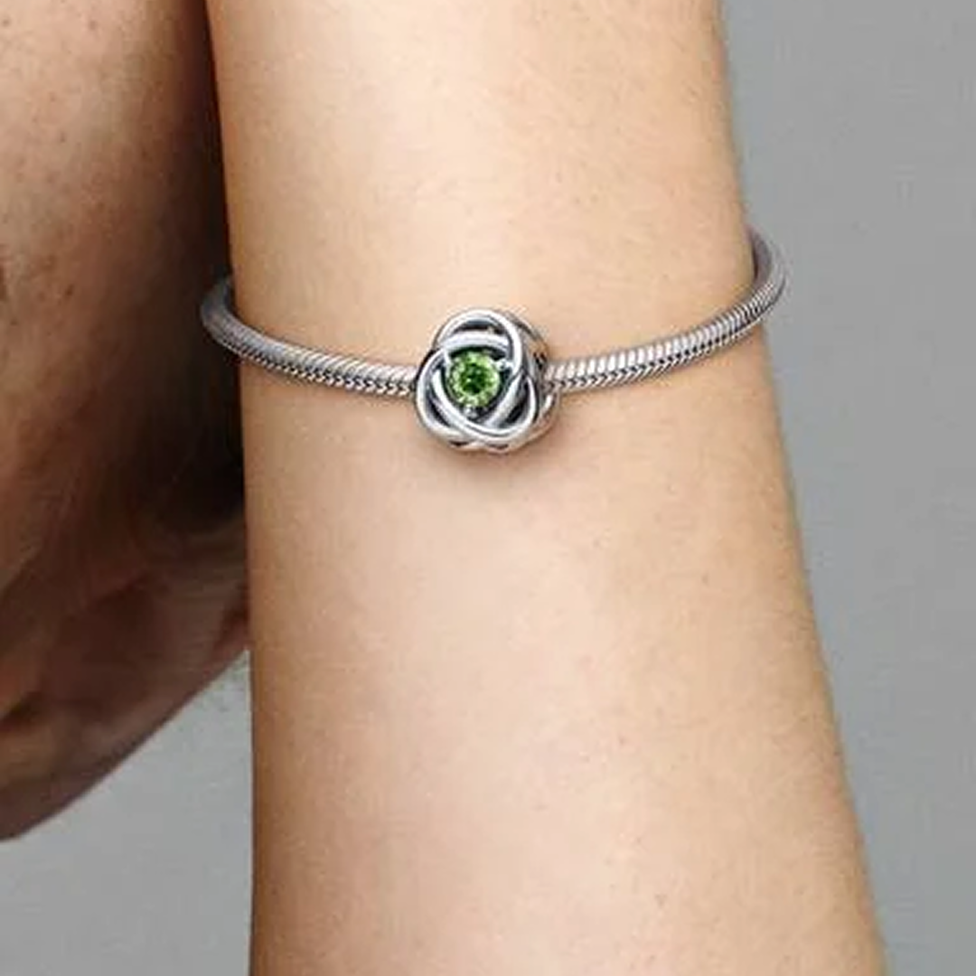 August Birthstone Eternity Circle Charm