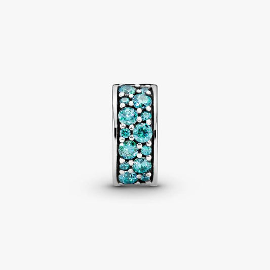 Teal Pavé Clip Pandora Charm