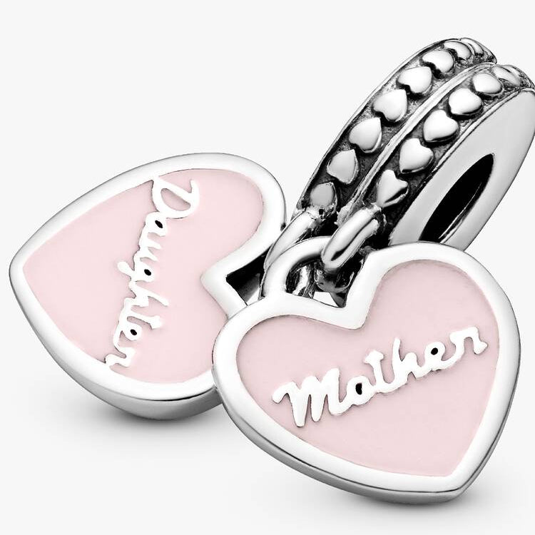Mother & Daughter Hearts Dangle Pandora Charm