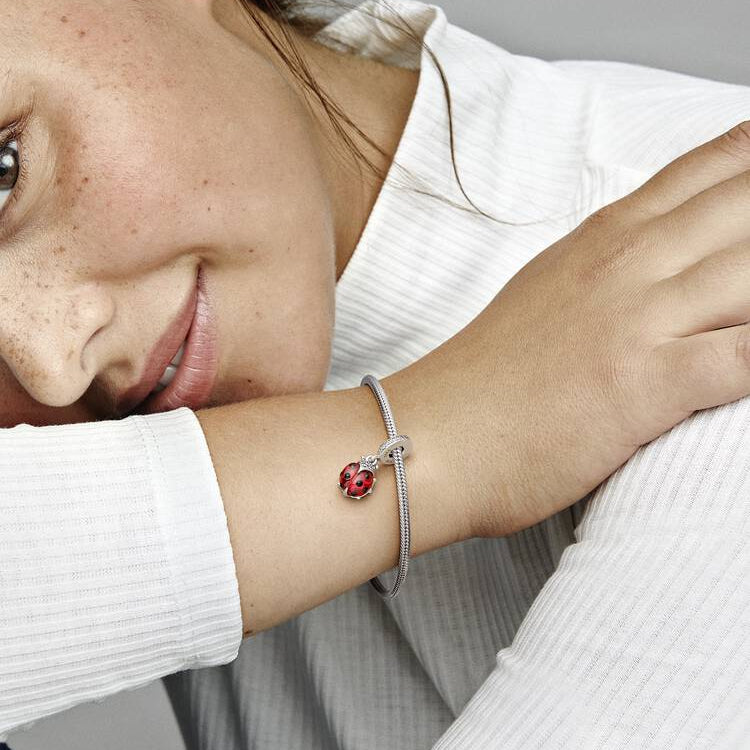 Red Ladybird Dangle Pandora Charm